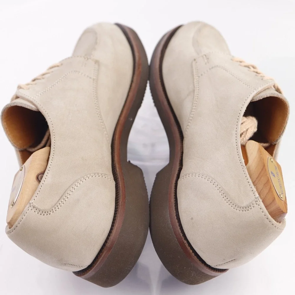 VTG USA Cole Haan Mens White Bucks Size 8.5 M Oxford Dress Shoes Vibram Gum Sole